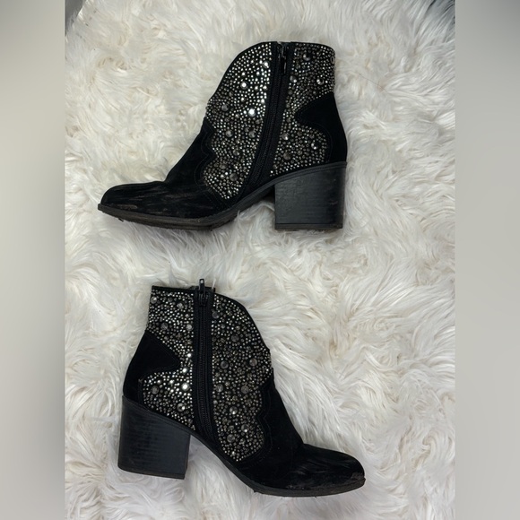 Sugar Comet Jeweled Rhinestone Western Ankle Boots Size 8 - Picture 3 of 8